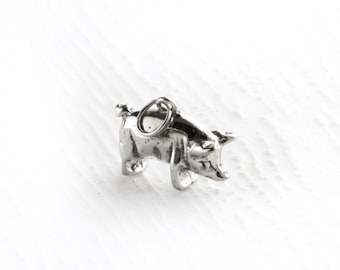 Adorable collier pendentif en argent sterling avec breloque cochon