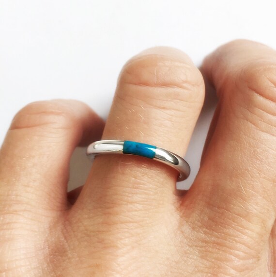 Simplistic Turquoise Sterling Silver Ring - image 4