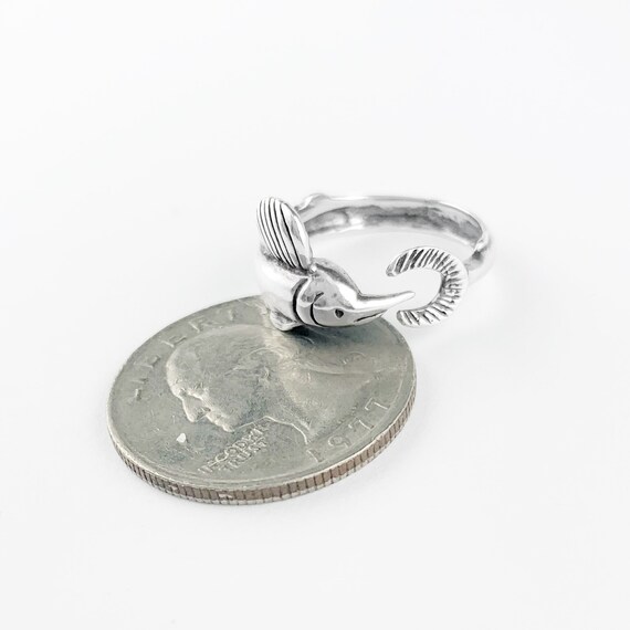 Swordfish Sterling Silver Ring - Adjustable Fish … - image 5