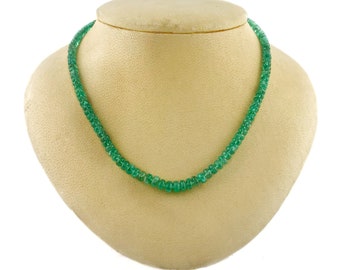 14k Gold Emerald Necklace: Natural Columbian Gemstone, Muzo Emerald