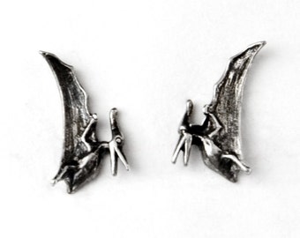 Pterodactyl Sterling Silver Small Stud Earrings