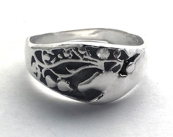 Scythian Stag Sterling Silver Ring, Scythian Deer Ring in Sterling Silver, Stag Spirit Animal Ring, Vintage Style Silver Ring, Size 5 - 12