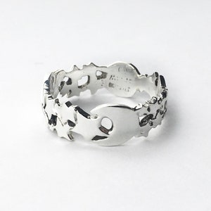 Stars, Planets and Moon Ring, Celestial Ring, Sterling Silver Band, Galaxy Ring, Sterling Silver Ring