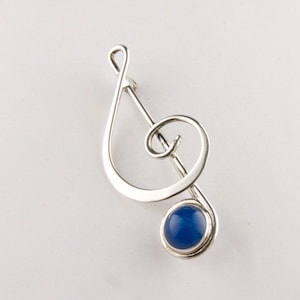 Treble Clef Sterling Silver Pin