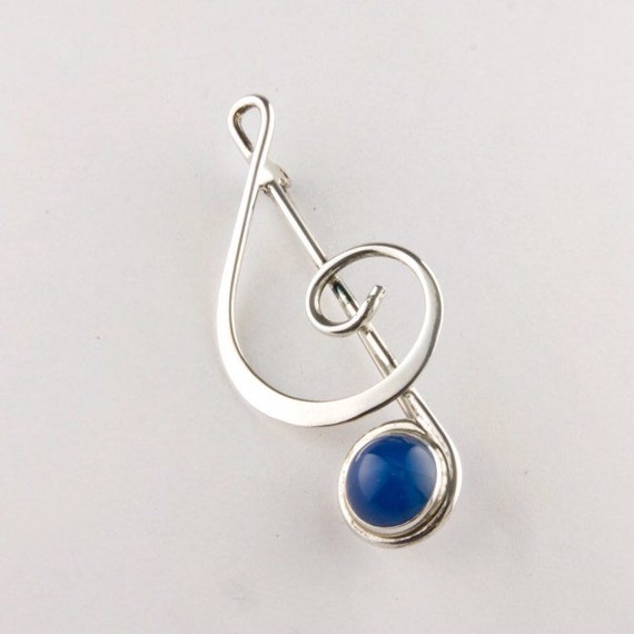 Treble Clef Sterling Silver Pin