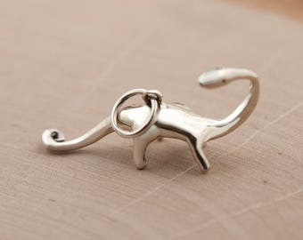 Brontosaurus Dinosaur Sterling Silver Charm, Dinosaur Sterling Silver Charm, Longneck Dinosaur Pendant, Dinosaur Jewelry, Dino Pendant