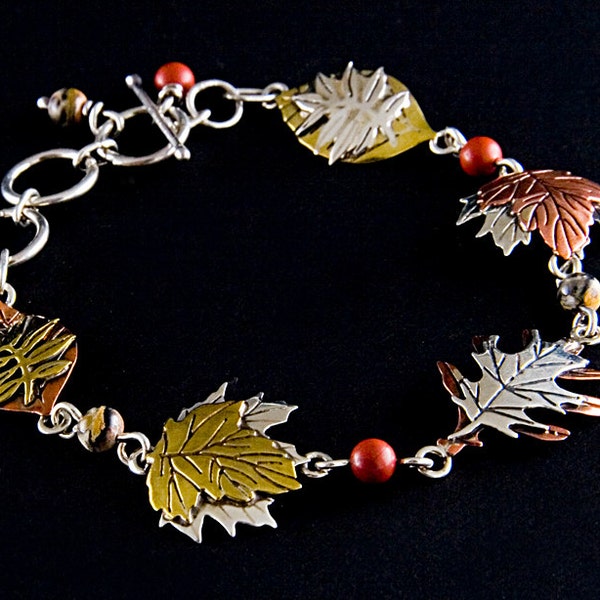 Leaves of Autumn Sterling Silver Bracelet