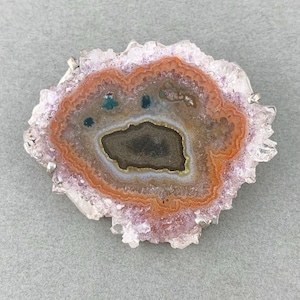 Amethyst Stalactite Slice Brooch Pendant: Sterling Silver Geode Pin