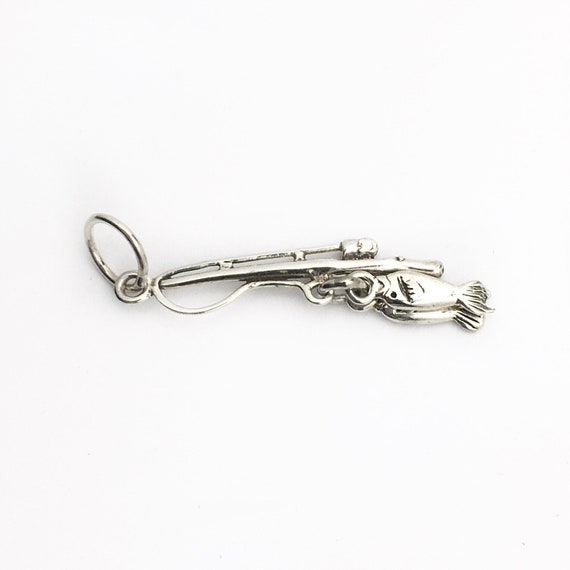 Fishing Pole Sterling Silver Charm View 5