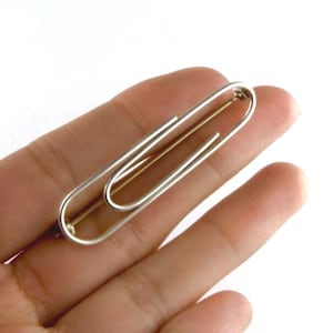 Paper Clip Sterling Silver Brooch, Paperclip Sterling Silver Pin Pin, Quirky Teacher&#39;s Gift Brooch, Silver Paper Clip, Writer School Gift
