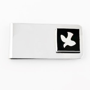 Clipe de dinheiro Flying Bird Black Onyx e Madrepérola Inaly Silver