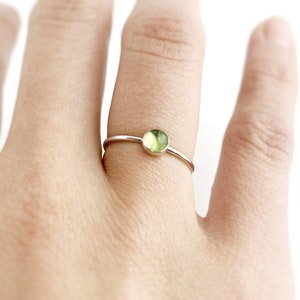 Peridot Stacking Ring in Sterling Silver, Simple Peridot Stone Band, Stackable Gemstone Ring in Sterling Silver, Gemstone Minimalist Ring