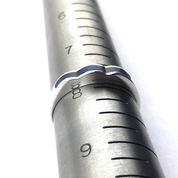 Simplistic Waves Lapis Stacking Ring in Sterling … - image 6