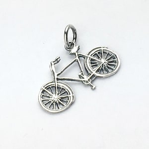Vintage Bicycle Sterling Silver Charm Pendant, Sterling Silver Bike Pendant