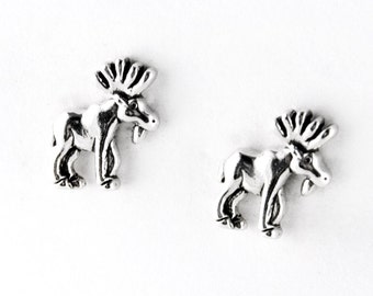 Little Moose Sterling Silver Stud Earrings