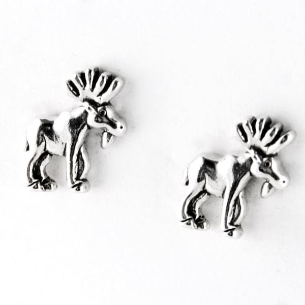 Little Moose Sterling Silver Stud Earrings