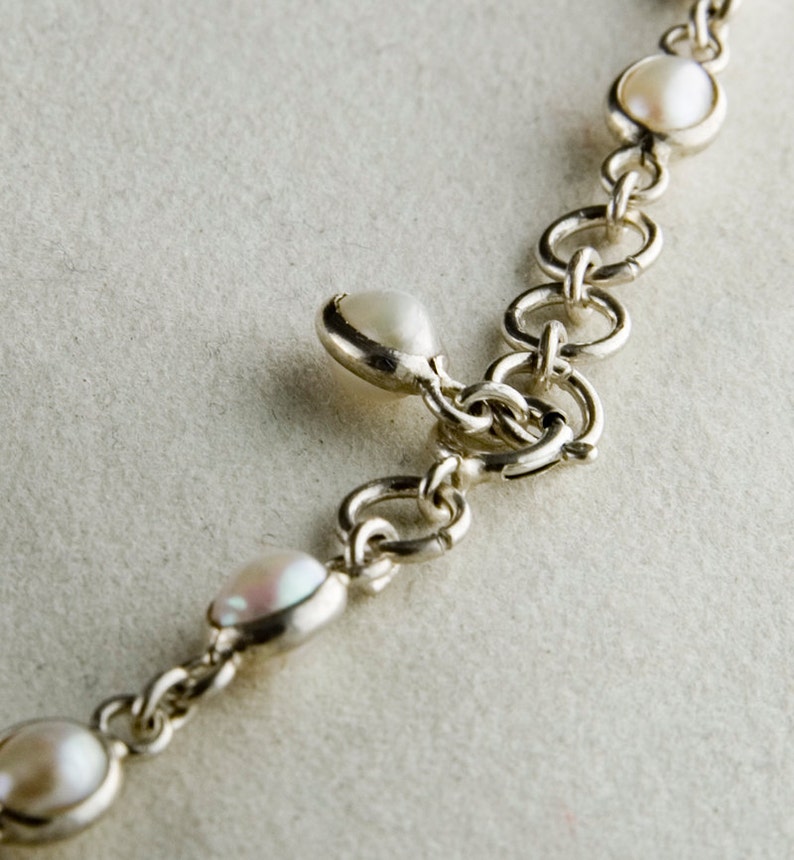 Delicate White Pearl Sterling Silver Necklace
