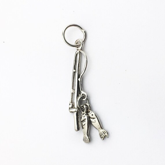 Fishing Pole Sterling Silver Charm View 4