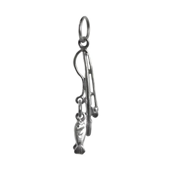 Fishing Pole Sterling Silver Charm