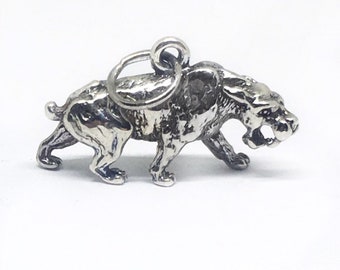 Saber Tooth Tiger Sterling Silver Charm