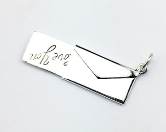 Vintage Sterling Silver Love Letter Charm - Movable Note Pendant