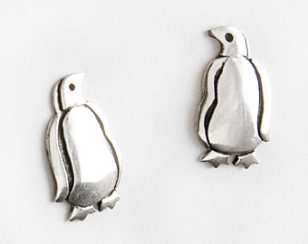 Penguin Sterling Silver Small Stud Earrings Pair