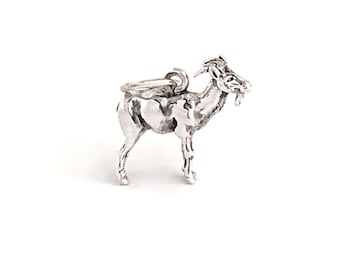 Mountain Goat Sterling Silver Charm, Silver Billy Goat Charm, Small Silver Charm, Goat Charm, Goat Pendant in Sterling Silver