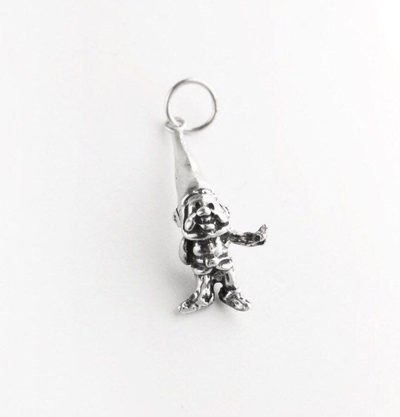 Little Gnome Sterling Silver Charm, Garden Gnome C