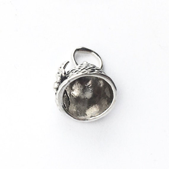 Bee Skep Charm in Sterling Silver, Beehive Charm … - image 6