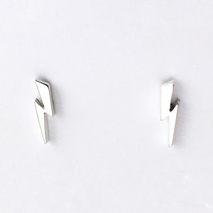Small Lightning Bolt Sterling Silver Stud Earrings