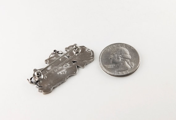 3 Little Pandas Sterling Silver Pin - image 2