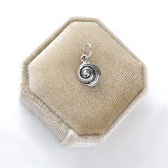 Tiny Spiral Seashell Sterling Silver Charm: 3D Mo… - image 3
