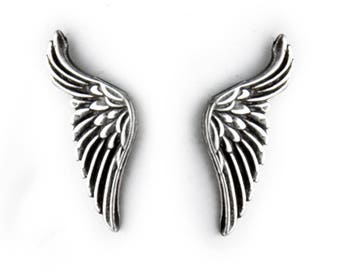 Wings Sterling Silver Post Earrings, Vintage Style Stud Earrings, Small Silver Earrings,