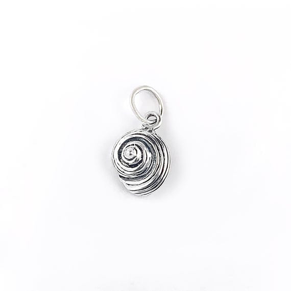 Tiny Spiral Seashell Sterling Silver Charm: 3D Mo… - image 7