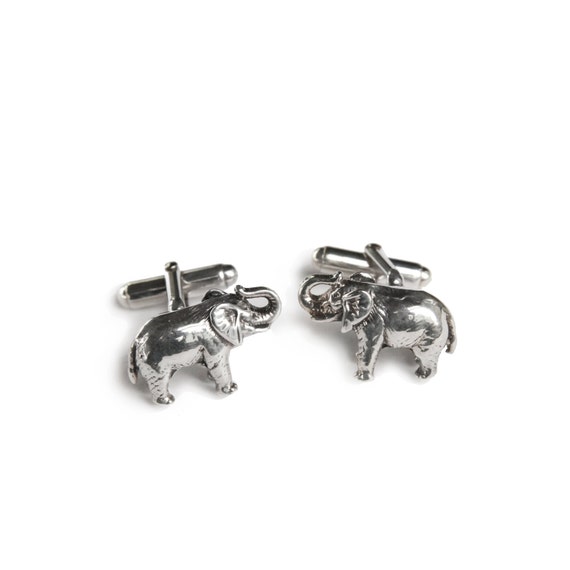 Elephant Cufflinks in Sterling Silver Elephant Cuff Links Men s Cuff Links in Silver Republican Party Cufflinks Political Cufflinks