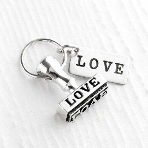 Love Stamp, Love Note Sterling Silver Charm Pendant