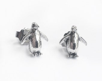 Small Penguin Sterling Silver Stud Earrings