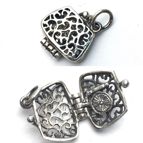 Mini Makeup Bag Charm in Sterling Silver Sterling Silver 