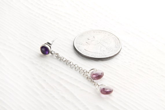 Amethyst Queen Sterling Silver Post Earrings - image 3