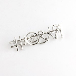 Cussword Pin in Sterling Silver, Curse Word Pin in Sterling Silver, Bad Word Silver Pin, Swear Word Silver Pin, Bleep Word Censor Pin