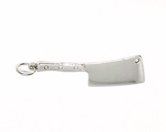 Köttkniv i sterlingsilver med berlock: Kockgåva