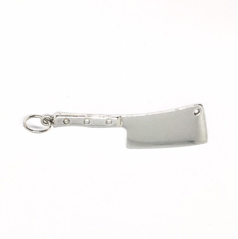 Meat Cleaver Sterling Silver Charm Pendant Knife Charm Etsy