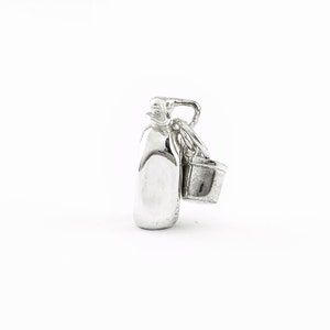 Sterling Silber Milch Flasche & Tasse Anhänger: Winziges altmodisches Design