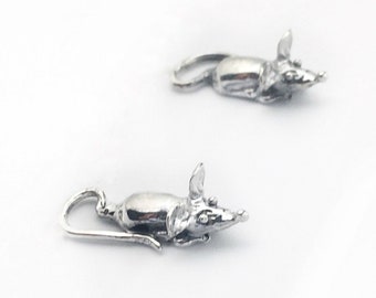 RATS ラッツ TAIL EARRINGS SILVER Taxidermy Rat Tail Earrings Real Rats Oddities - Etsy