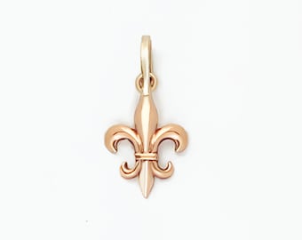 Antique Fleur de Lys 10k Gold Pendant, Gold Charm, Victorian Fleur De Lis Charm, Lily Charm, Victorian Charm, Antique Pendant, Gold Pendant