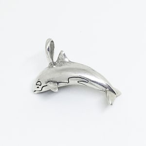 Large Orca Killer Whale Sterling Silver Pendant, Killer Whale Pendant, Orca Pendant, Oceanic Sterling Silver Pendant