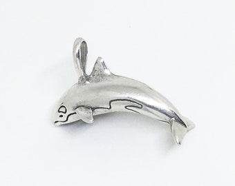 Sterling Silver Orca Pendant, Oceanic Jewelry