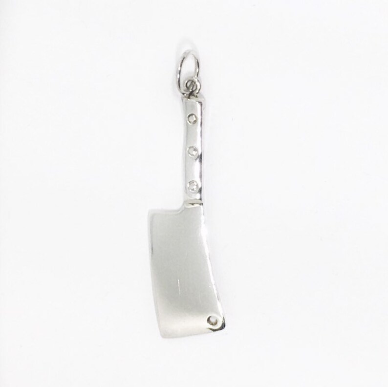 Meat Cleaver Sterling Silver Charm Pendant Knife Charm Etsy