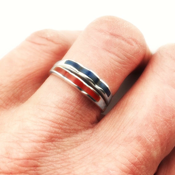 Simplistic Waves Lapis Stacking Ring in Sterling … - image 8