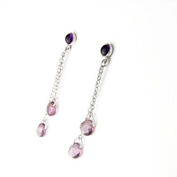 Amethyst Queen Sterling Silver Post Earrings - image 1